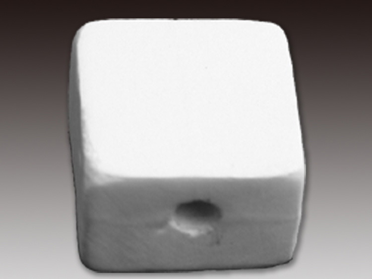 Vierkante platte bisque kraal (2 stuks)