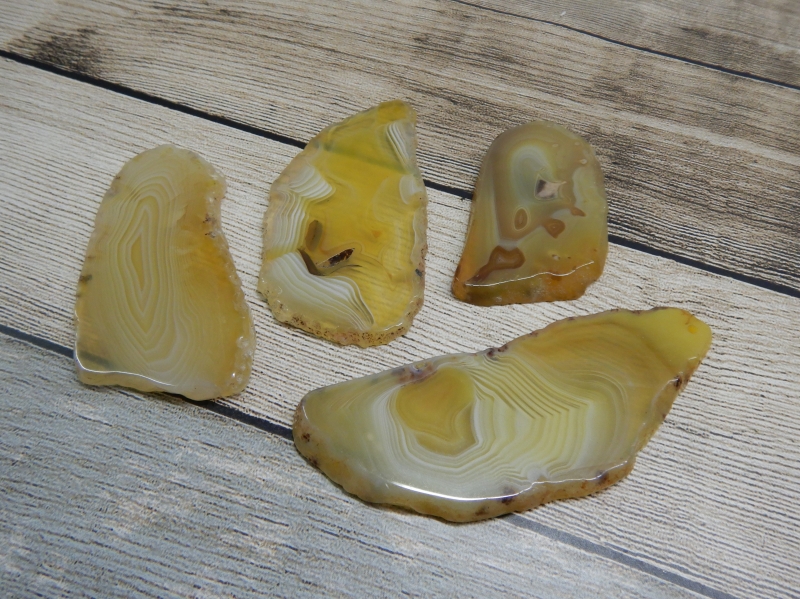 Agaatschijf geel (met boorgat)