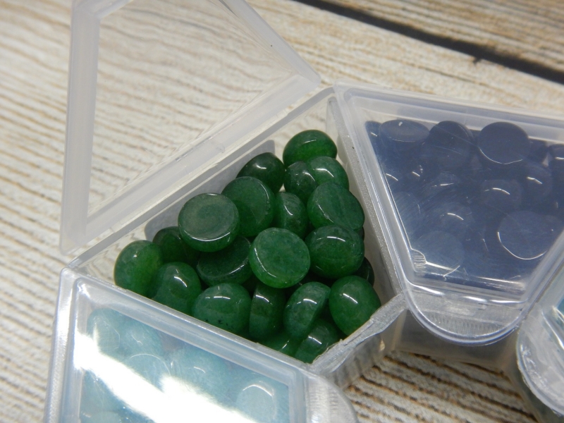 Cabochon rond 6mm jade groen